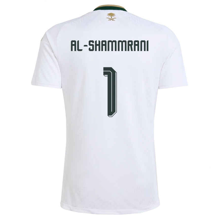 ילדים כדורגל ערב הסעודית Faisal Al-Shammrani #1 לבן ירוק זהב הרחק ג'רזי 26-28