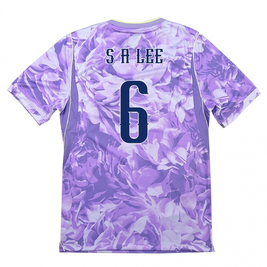 ילדים כדורגל דרום קוריאה Soo-Ah Lee #6 סגול ירוק הרחק ג'רזי 26-28