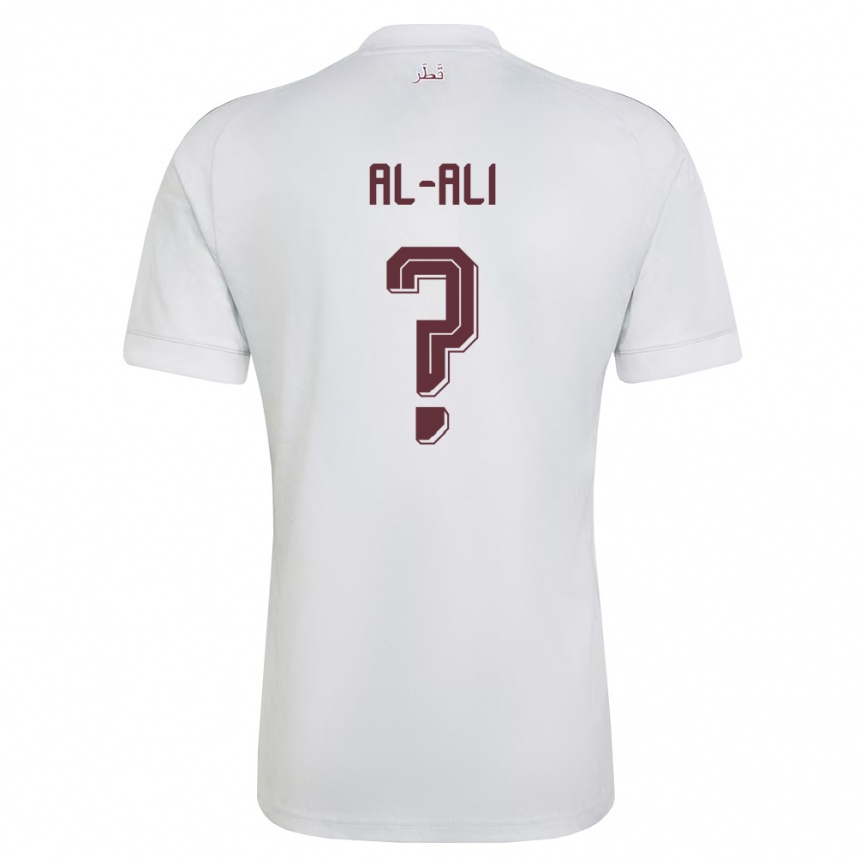 ילדים כדורגל קטאר Abdulla Al-Ali #0 לבן בורדו הרחק ג'רזי 26-28