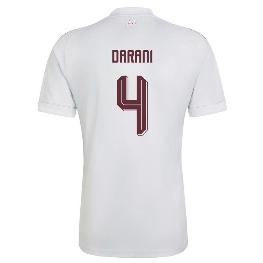 ילדים כדורגל קטאר Sami Darani #4 לבן בורדו הרחק ג'רזי 26-28