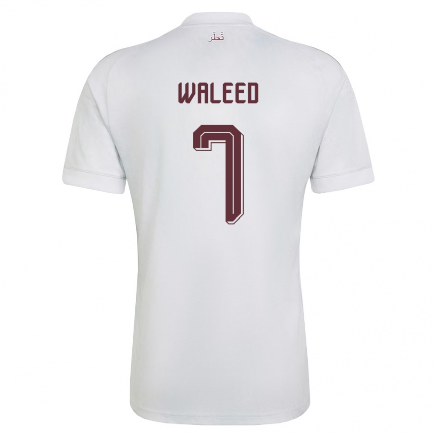 ילדים כדורגל קטאר Eissa Waleed #7 לבן בורדו הרחק ג'רזי 26-28