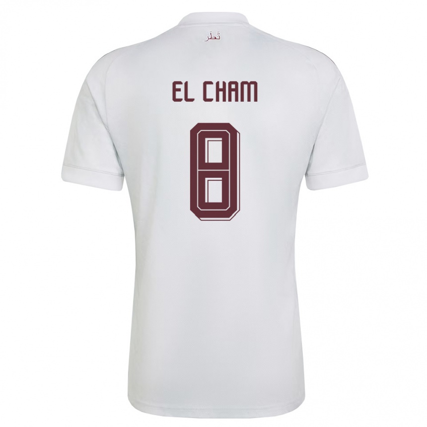 ילדים כדורגל קטאר Richard El Cham #8 לבן בורדו הרחק ג'רזי 26-28