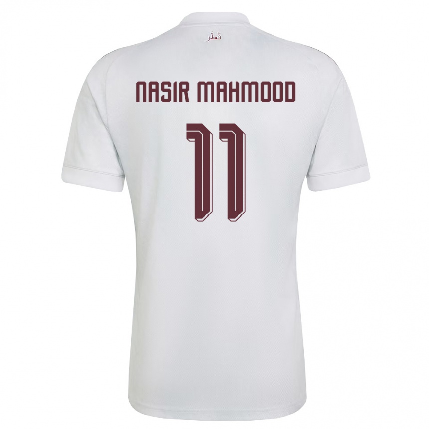 ילדים כדורגל קטאר Ahmad Nasir Mahmood #11 לבן בורדו הרחק ג'רזי 26-28