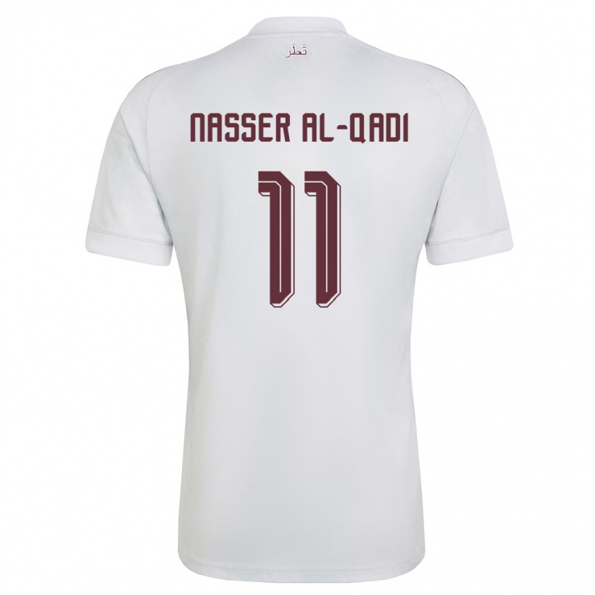 ילדים כדורגל קטאר Tameem Nasser Al-Qadi #11 לבן בורדו הרחק ג'רזי 26-28