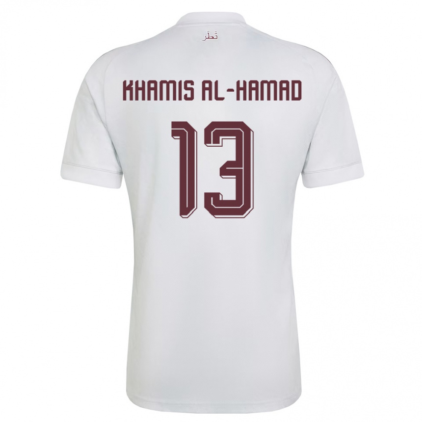 ילדים כדורגל קטאר Saoud Khamis Al-Hamad #13 לבן בורדו הרחק ג'רזי 26-28