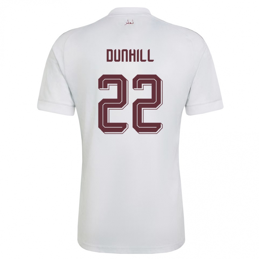 ילדים כדורגל קטאר Cristian Dunhill #22 לבן בורדו הרחק ג'רזי 26-28