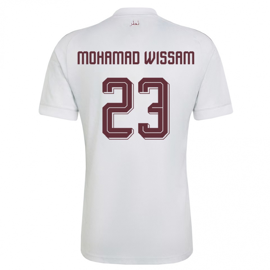 ילדים כדורגל קטאר Karim Mohamad Wissam #23 לבן בורדו הרחק ג'רזי 26-28