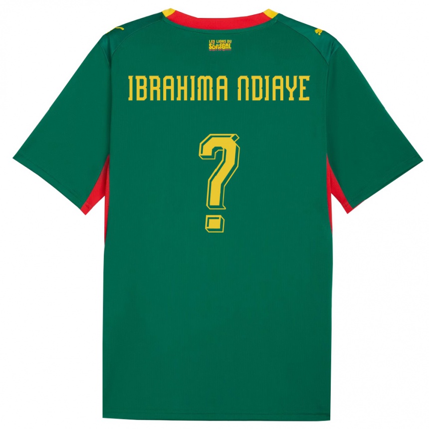 ילדים כדורגל סנגל Mbaye Ibrahima Ndiaye #0 ירוק צהוב אדום הרחק ג'רזי 26-28
