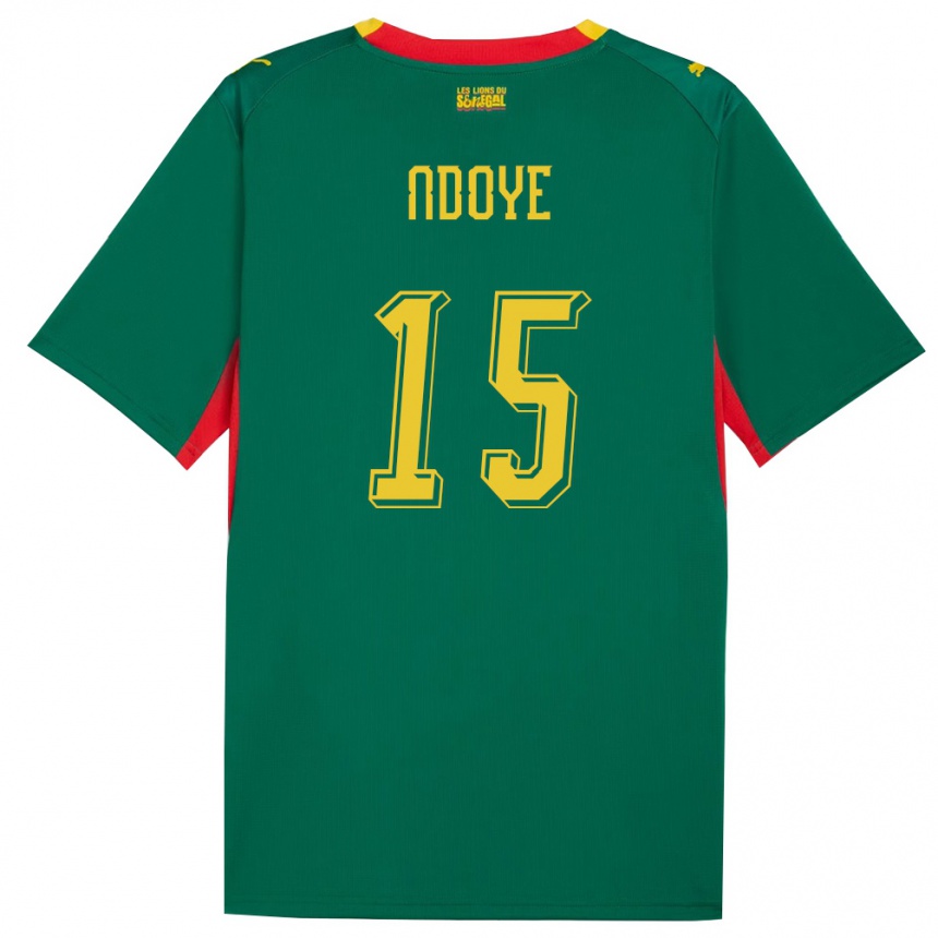 ילדים כדורגל סנגל Abdoulaye Ndoye #15 ירוק צהוב אדום הרחק ג'רזי 26-28