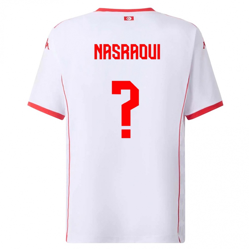 ילדים כדורגל תוניסיה מוחמד נסראווי #0 לבן אדום הרחק ג'רזי 26-28
