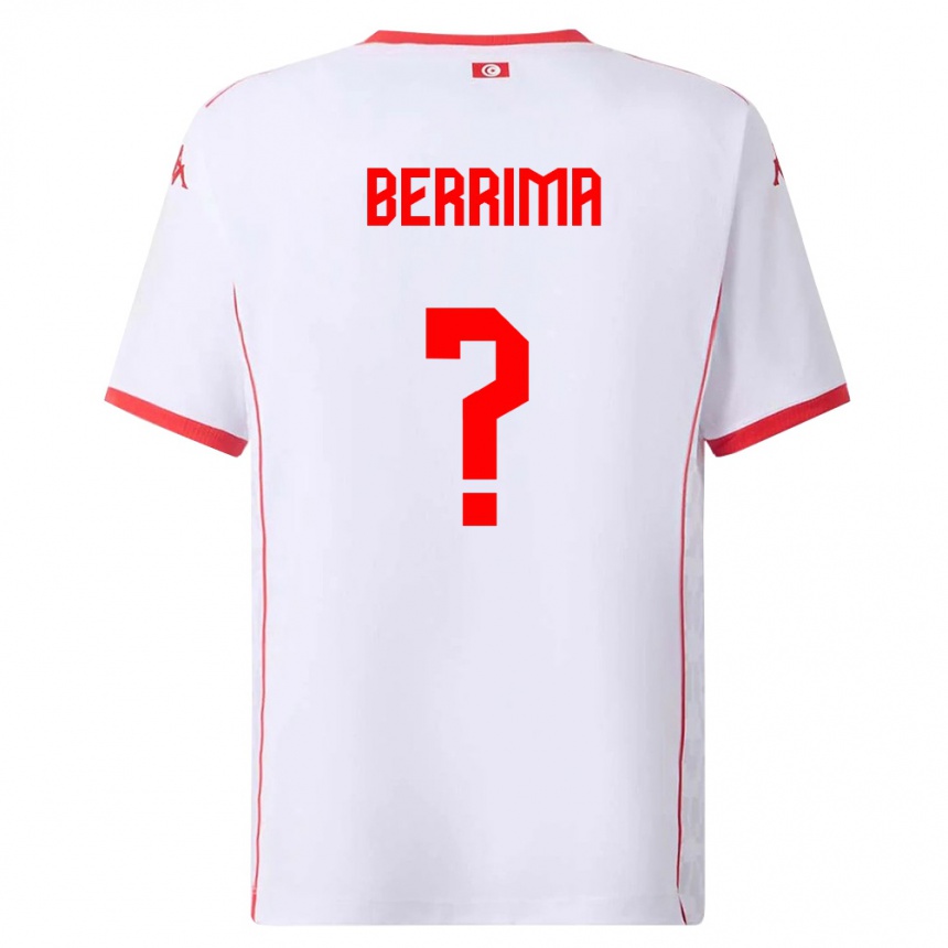 ילדים כדורגל תוניסיה Zied Berrima #0 לבן אדום הרחק ג'רזי 26-28