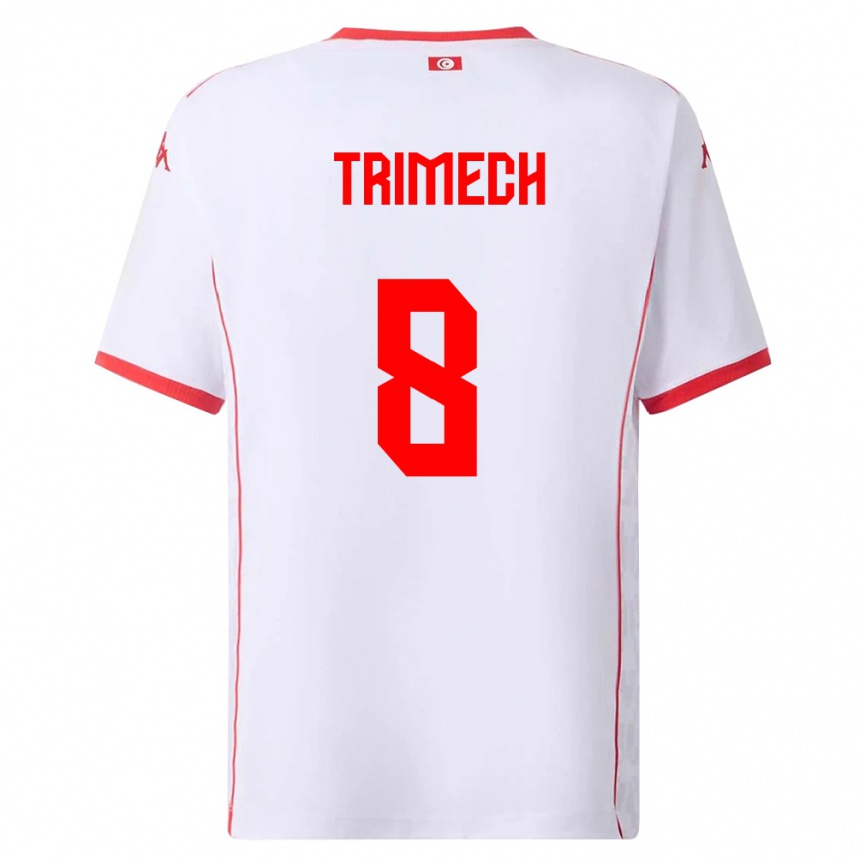 ילדים כדורגל תוניסיה Anas Trimech #8 לבן אדום הרחק ג'רזי 26-28