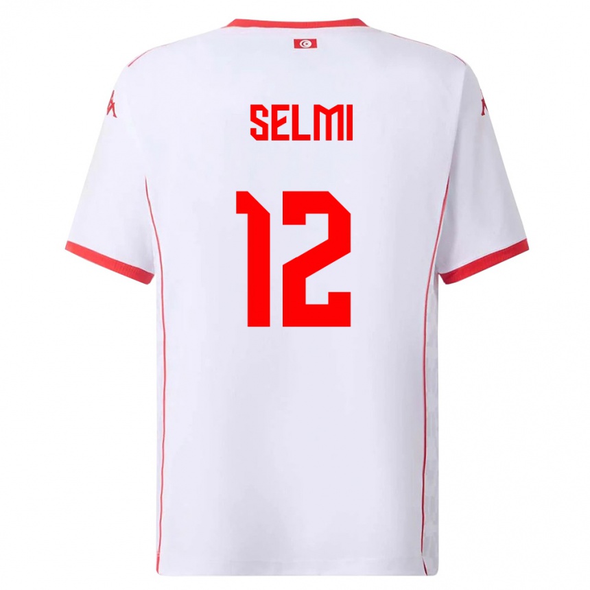 ילדים כדורגל תוניסיה Adam Selmi #12 לבן אדום הרחק ג'רזי 26-28