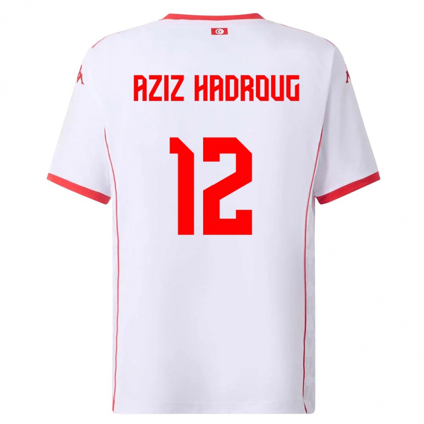 ילדים כדורגל תוניסיה Mohamed Aziz Hadroug #12 לבן אדום הרחק ג'רזי 26-28