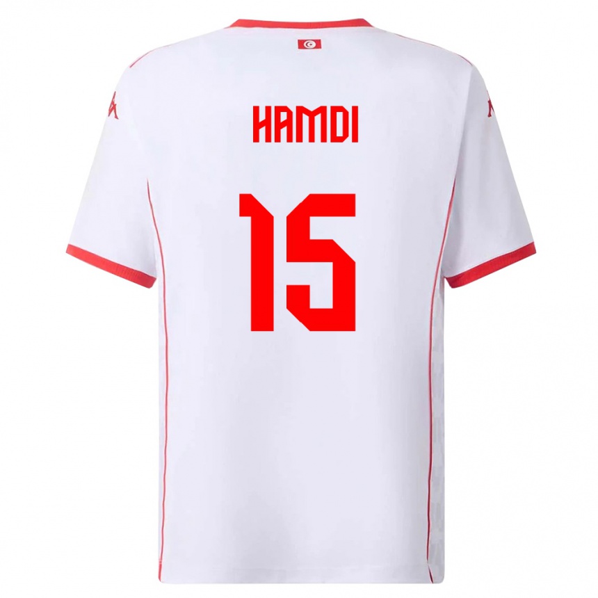 ילדים כדורגל תוניסיה חנא חמדי #15 לבן אדום הרחק ג'רזי 26-28