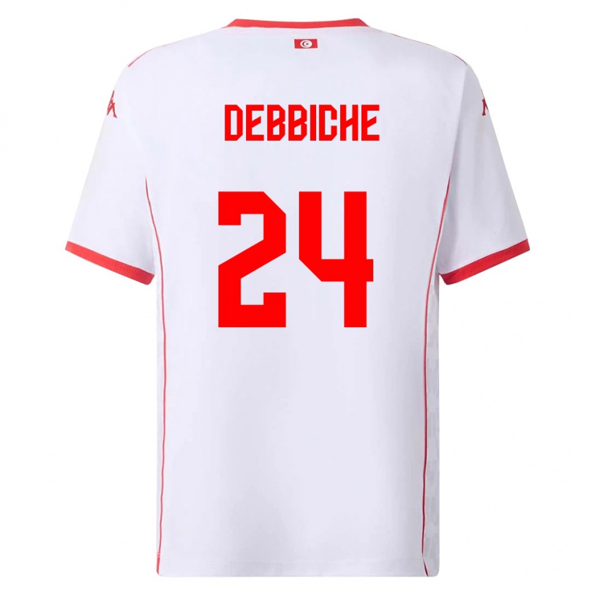 ילדים כדורגל תוניסיה Wael Debbiche #24 לבן אדום הרחק ג'רזי 26-28