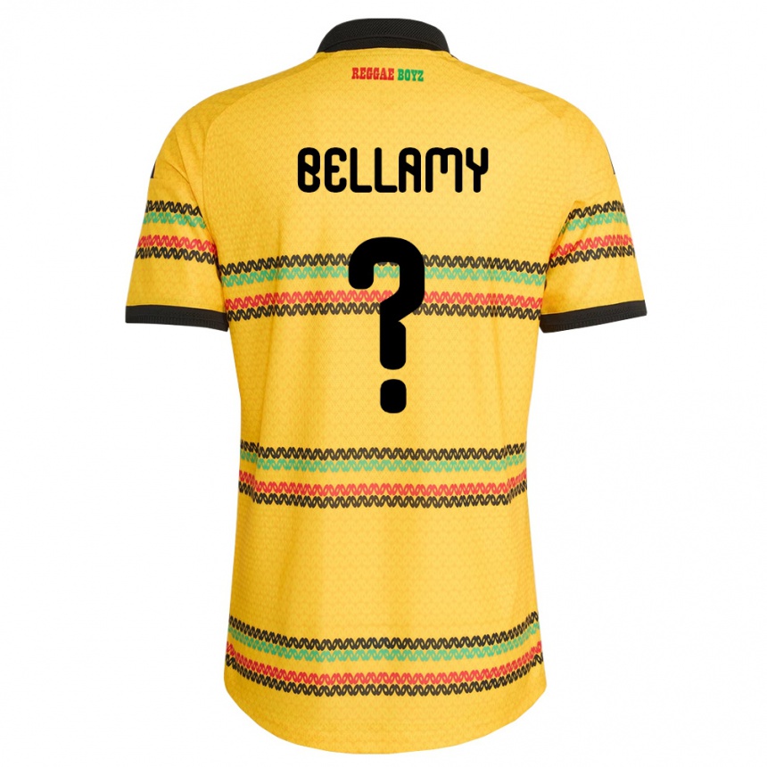 גברים כדורגל ג'מייקה Sydney Bellamy #0 צהוב שחור ירוק ג'רזי ביתית 26-28