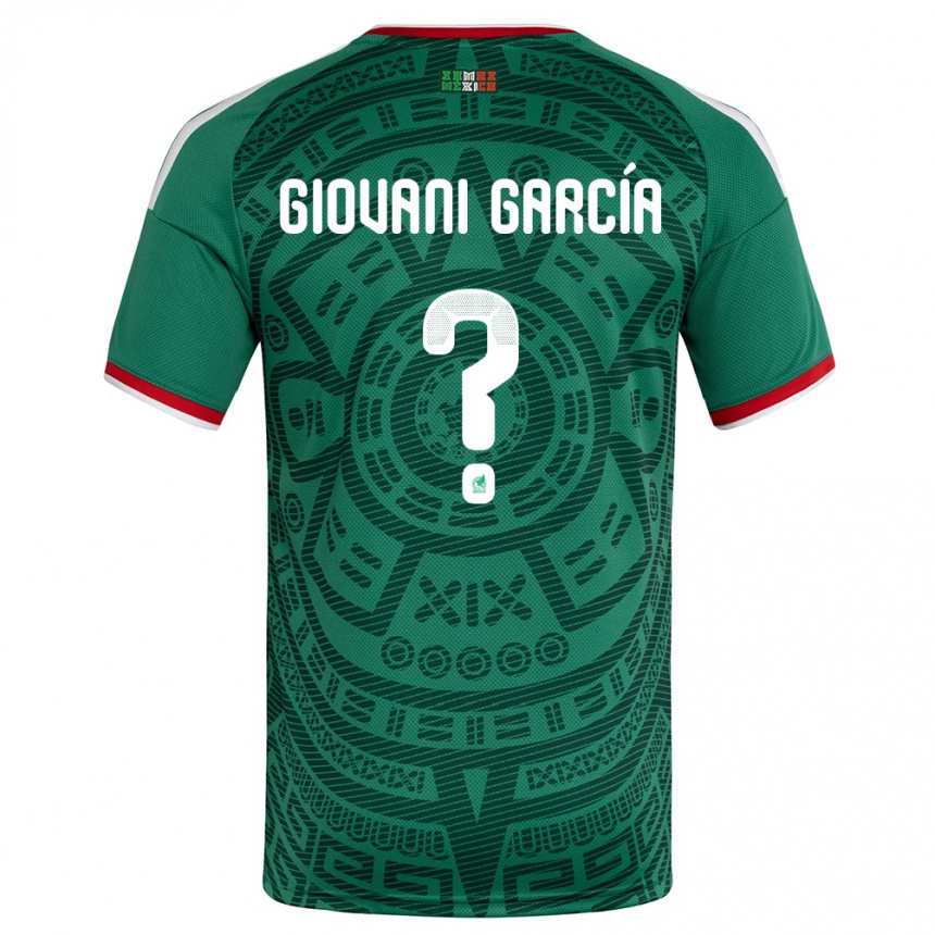 גברים כדורגל מקסיקו Giovani Garcia #0 ירוק לבן אדום ג'רזי ביתית 26-28