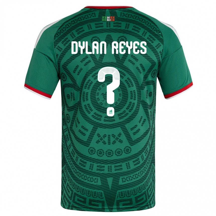 גברים כדורגל מקסיקו Dylan Reyes #0 ירוק לבן אדום ג'רזי ביתית 26-28