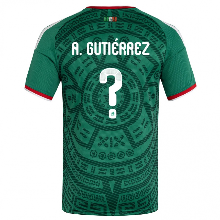 גברים כדורגל מקסיקו Alex Gutiérrez #0 ירוק לבן אדום ג'רזי ביתית 26-28