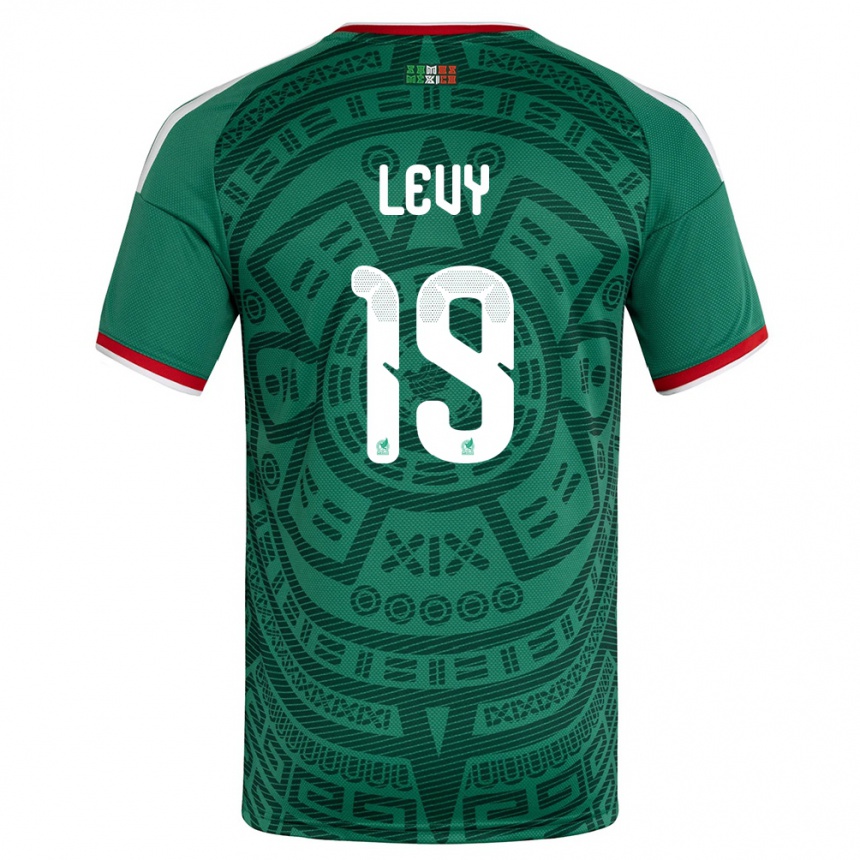 גברים כדורגל מקסיקו Mateo Levy #19 ירוק לבן אדום ג'רזי ביתית 26-28