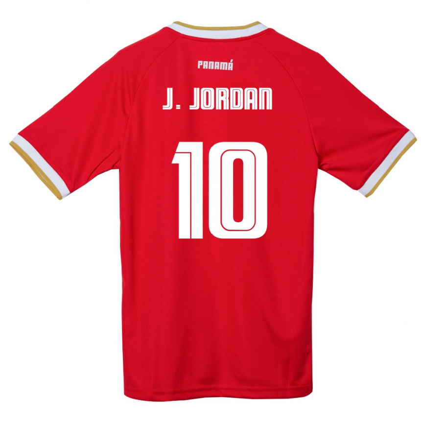 גברים כדורגל פנמה Jasio Jordan #10 אדום חום לבן ג'רזי ביתית 26-28