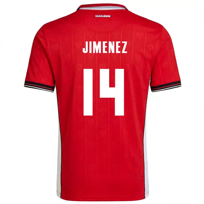 גברים כדורגל פנמה Juan Jiménez #14 אדום חום לבן ג'רזי ביתית 26-28