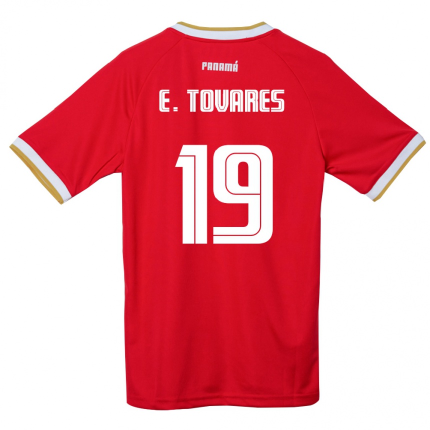 גברים כדורגל פנמה Edgardo Tovares #19 אדום חום לבן ג'רזי ביתית 26-28