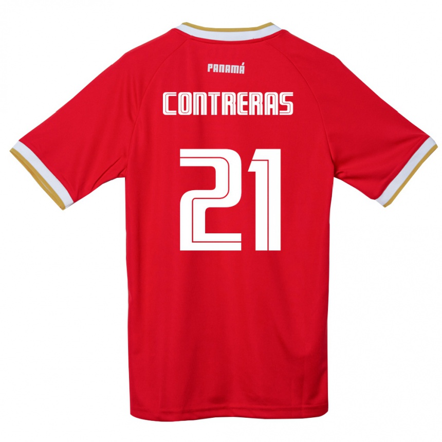 גברים כדורגל פנמה Davis Contreras #21 אדום חום לבן ג'רזי ביתית 26-28