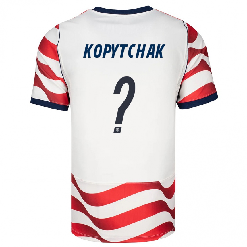 גברים כדורגל ארצות הברית Arseniy Kopytchak #0 אדום לבן שחור ג'רזי ביתית 26-28