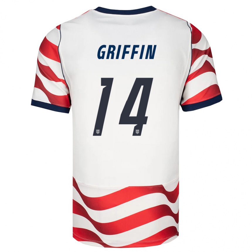 גברים כדורגל ארצות הברית Jordan Griffin #14 אדום לבן שחור ג'רזי ביתית 26-28