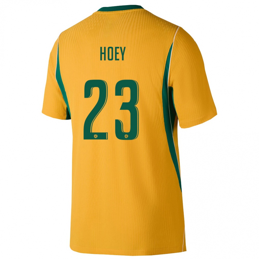 גברים כדורגל אוֹסטְרַלִיָה Jesse Hoey #23 צהוב ירוק ג'רזי ביתית 26-28