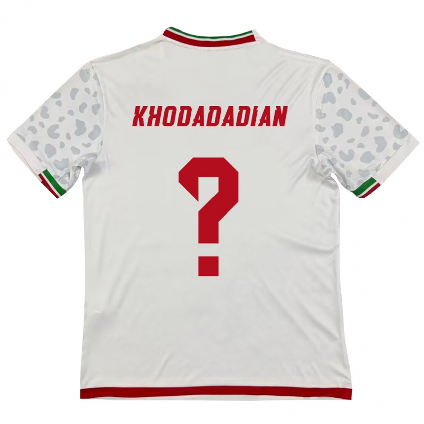 גברים כדורגל איראן Erfan Khodadadian #0 לבן אדום ג'רזי ביתית 26-28