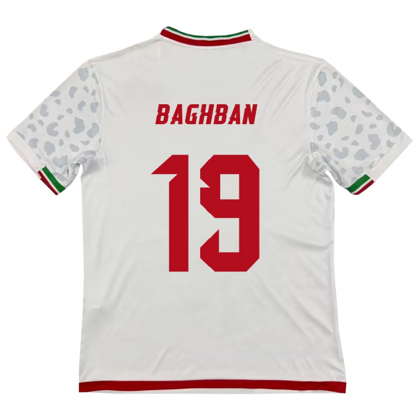 גברים כדורגל איראן Hadi Baghban #19 לבן אדום ג'רזי ביתית 26-28