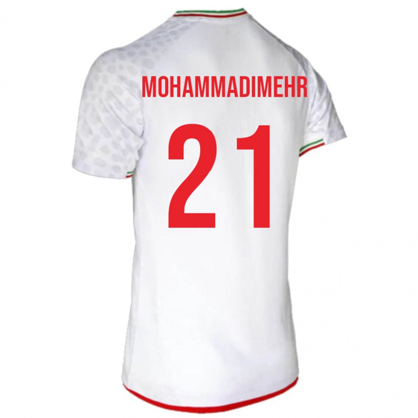 גברים כדורגל איראן Amirtaha Mohammadimehr #21 לבן אדום ג'רזי ביתית 26-28