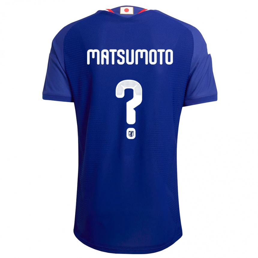 גברים כדורגל יַפָּן Kanaru Matsumoto #0 כחול לבן אדום ג'רזי ביתית 26-28