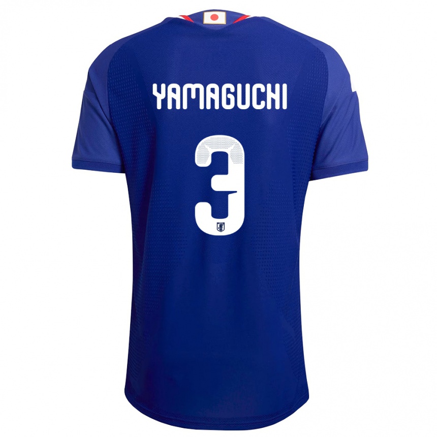 גברים כדורגל יַפָּן Gota Yamaguchi #3 כחול לבן אדום ג'רזי ביתית 26-28