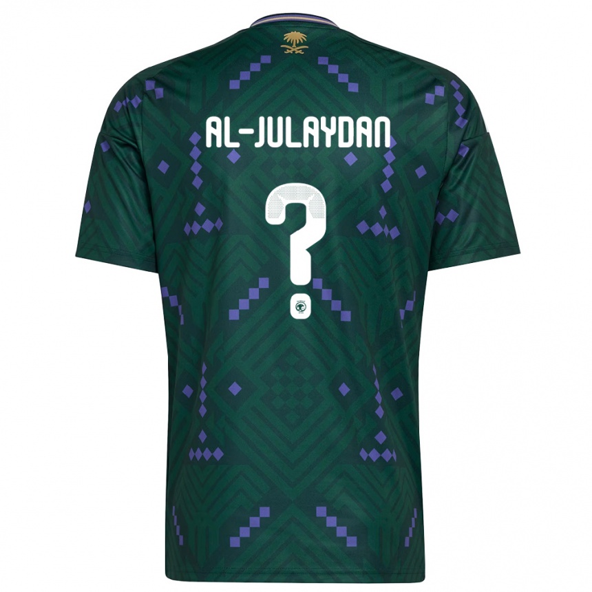 גברים כדורגל ערב הסעודית Ahmed Al-Julaydan #0 ירוק סגול לבן ג'רזי ביתית 26-28