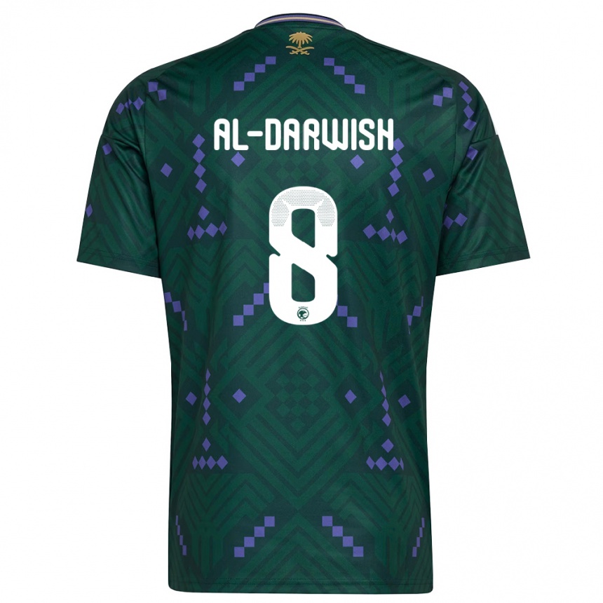 גברים כדורגל ערב הסעודית Mohammed Al-Darwish #8 ירוק סגול לבן ג'רזי ביתית 26-28