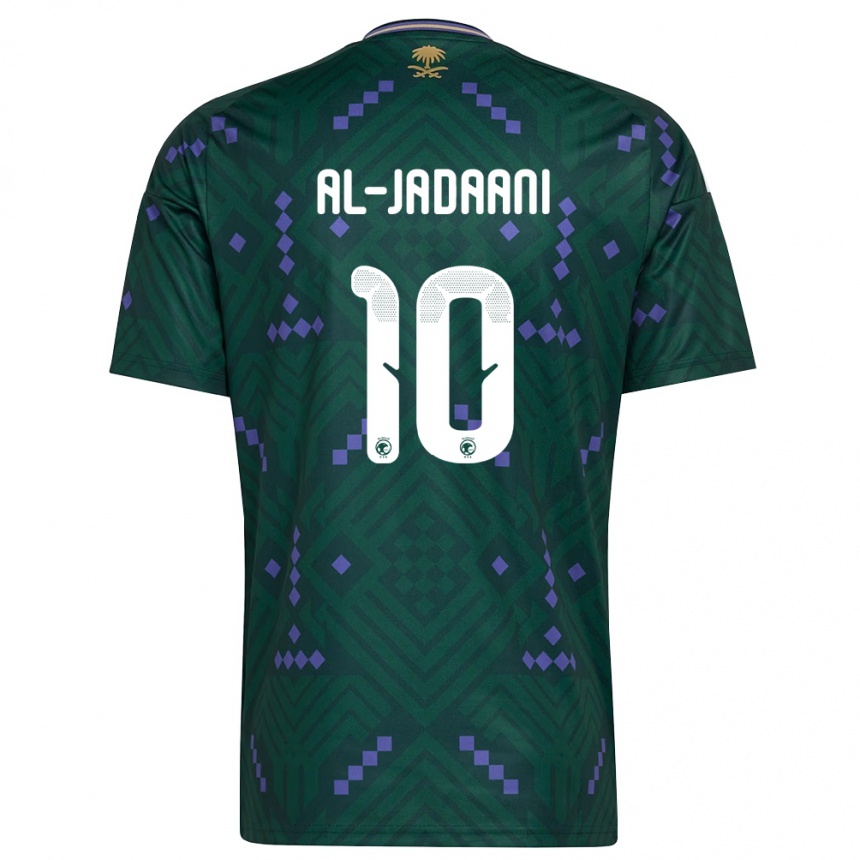 גברים כדורגל ערב הסעודית Nawaf Al-Jadaani #10 ירוק סגול לבן ג'רזי ביתית 26-28