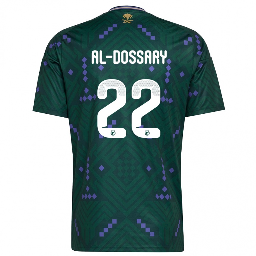 גברים כדורגל ערב הסעודית Khalid Al-Dossary #22 ירוק סגול לבן ג'רזי ביתית 26-28