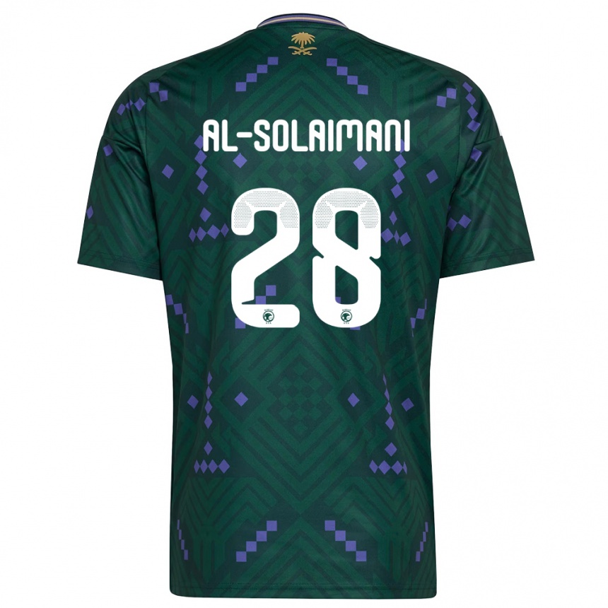 גברים כדורגל ערב הסעודית Solaiman Al-Solaimani #28 ירוק סגול לבן ג'רזי ביתית 26-28