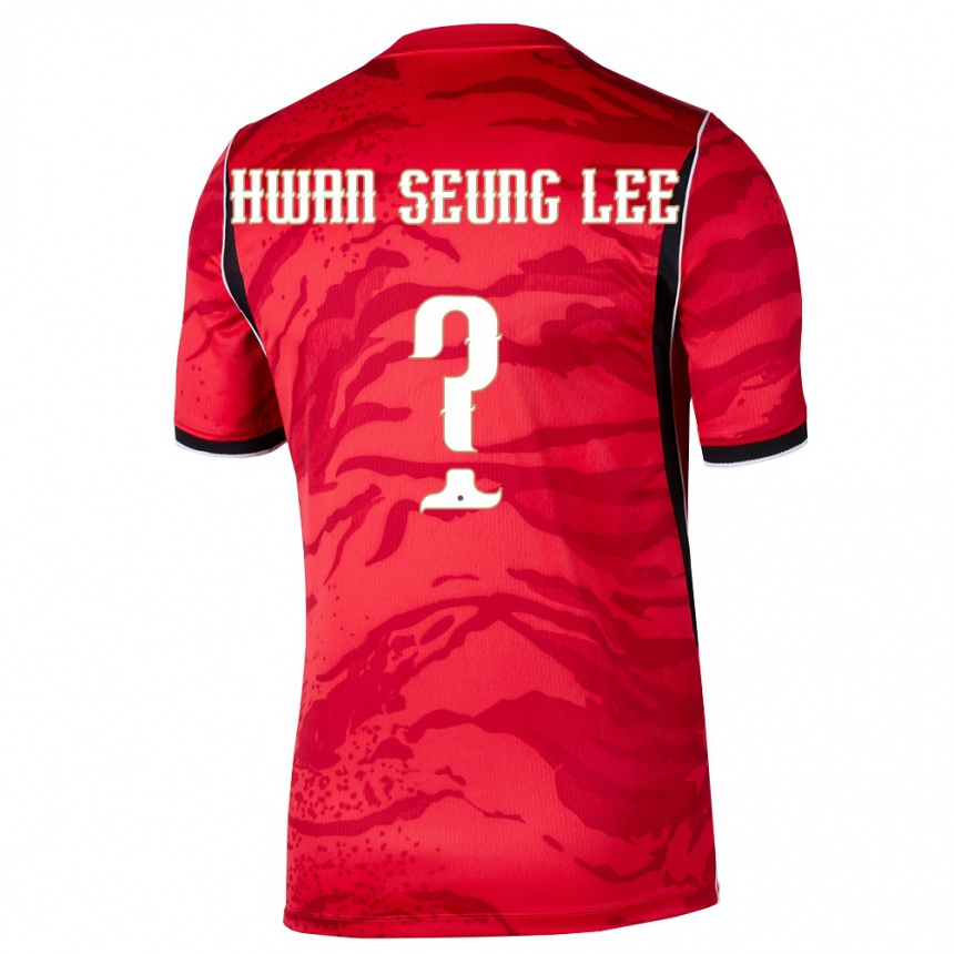גברים כדורגל דרום קוריאה Seung-Hwan Lee #0 אדום לבן שחור ג'רזי ביתית 26-28