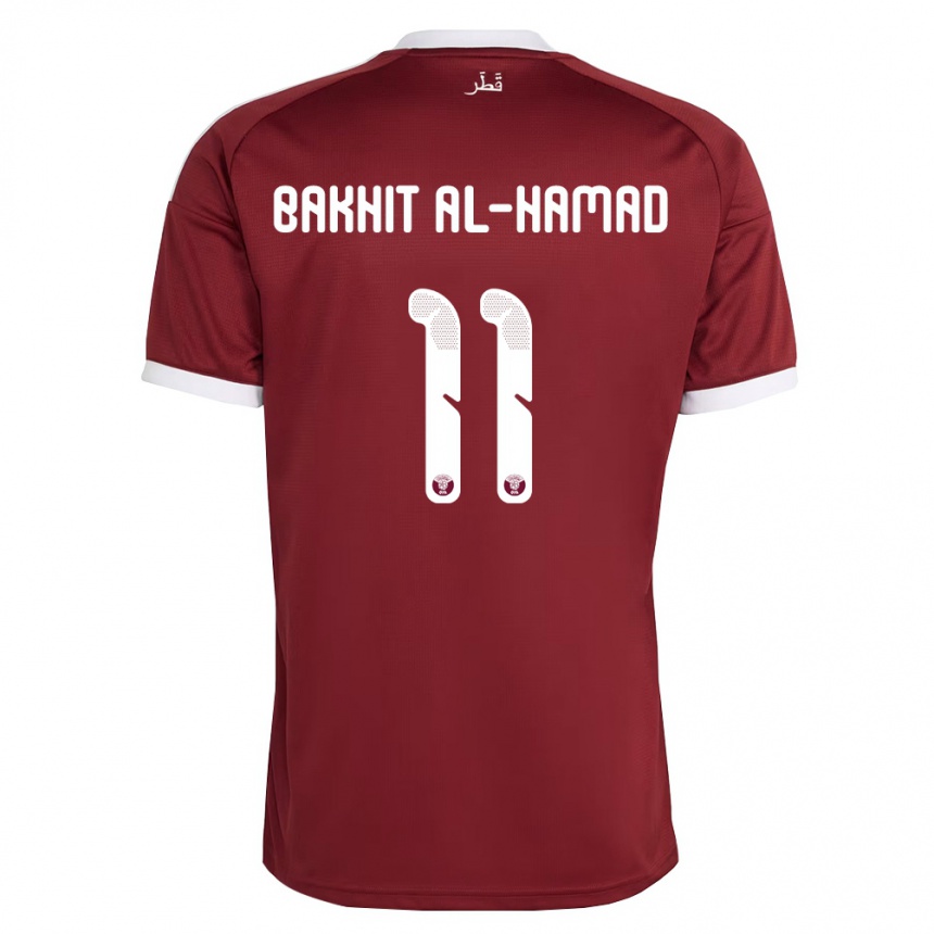 גברים כדורגל קטאר Faisal Bakhit Al-Hamad #11 אדום בורדו לבן ג'רזי ביתית 26-28