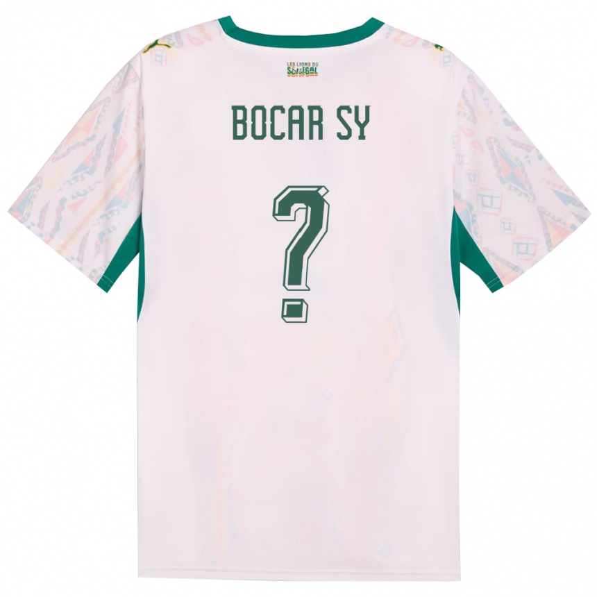 גברים כדורגל סנגל Illa Bocar Sy #0 לבן ירוק צהוב ג'רזי ביתית 26-28