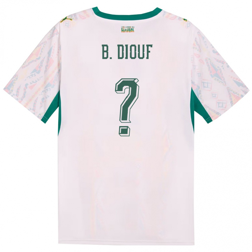 גברים כדורגל סנגל El Hadji Bilal Diouf #0 לבן ירוק צהוב ג'רזי ביתית 26-28