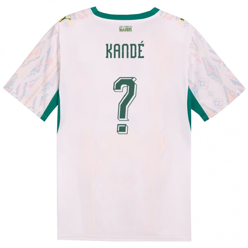 גברים כדורגל סנגל Yafaye Kandé #0 לבן ירוק צהוב ג'רזי ביתית 26-28