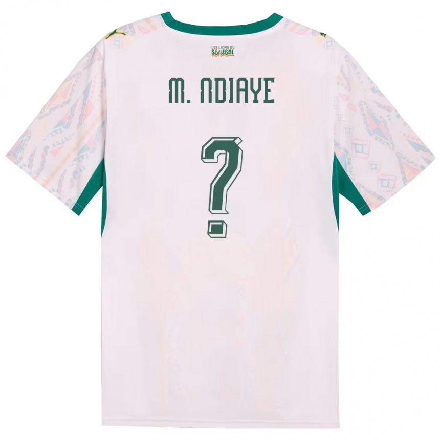 גברים כדורגל סנגל Madicke Ndiaye #0 לבן ירוק צהוב ג'רזי ביתית 26-28