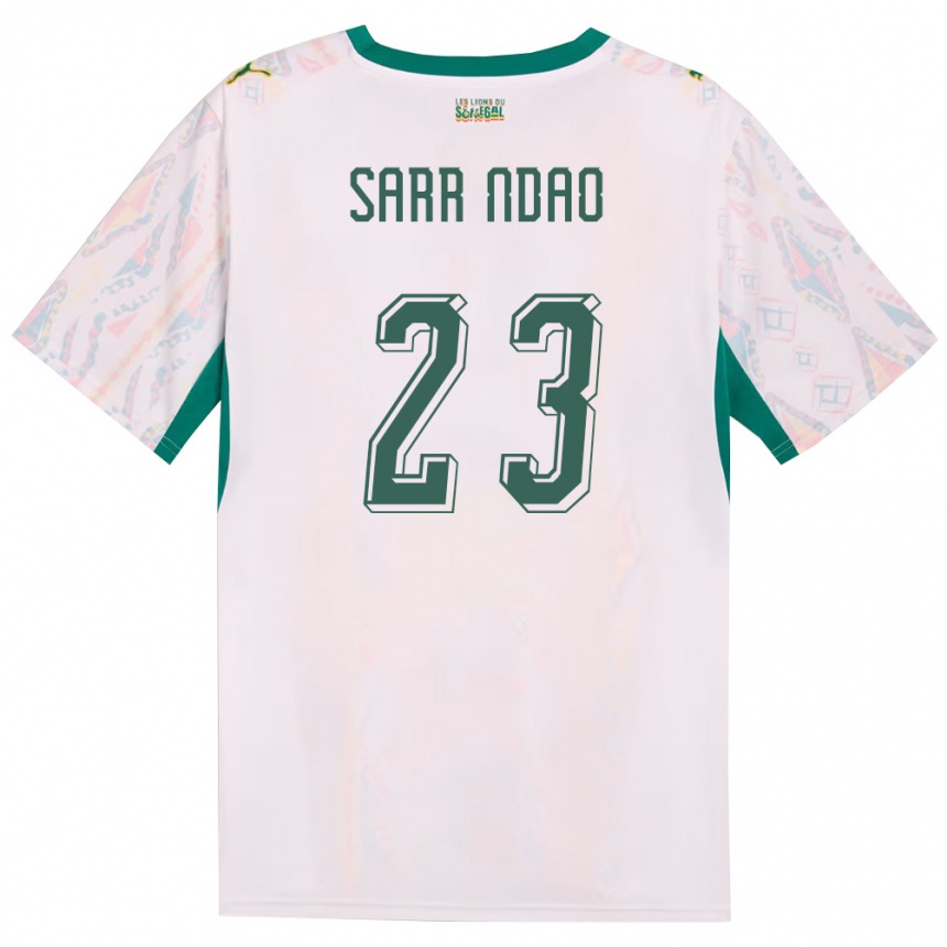 גברים כדורגל סנגל Alioune Sarr Ndao #23 לבן ירוק צהוב ג'רזי ביתית 26-28