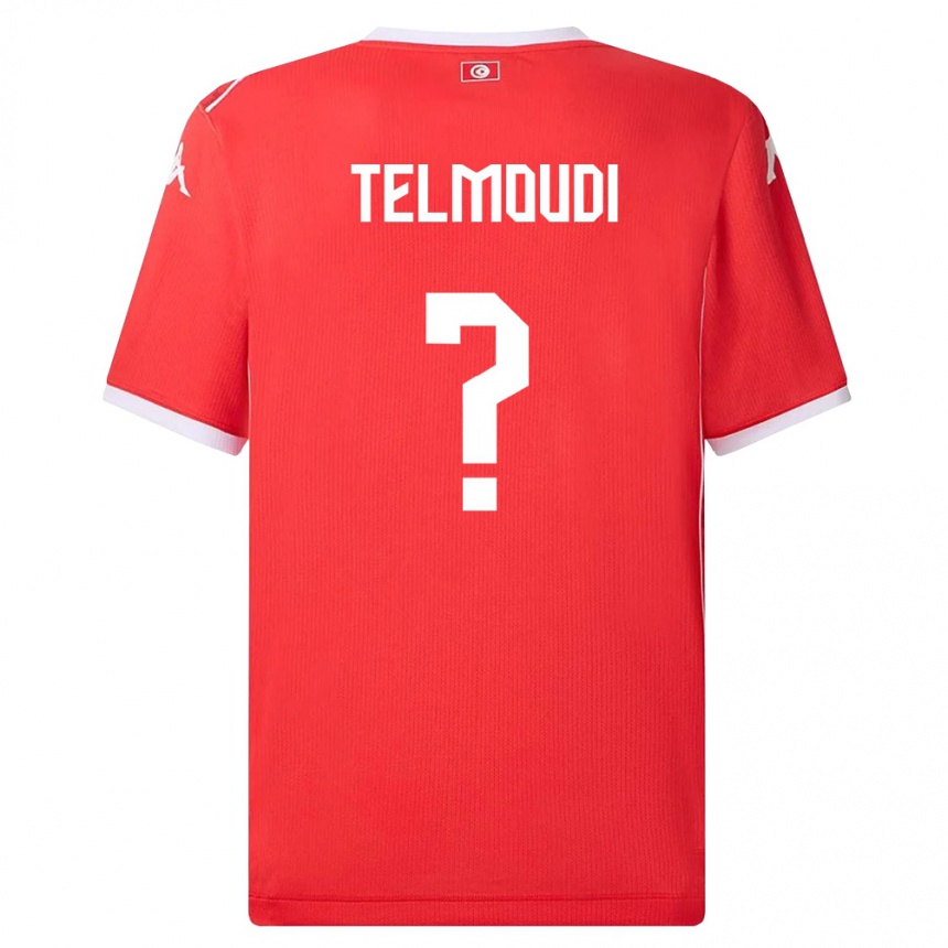 גברים כדורגל תוניסיה Naïm Telmoudi #0 אדום לבן ג'רזי ביתית 26-28